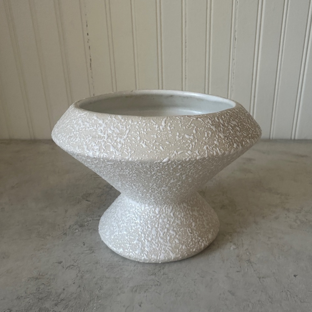MCM Atomic USA Originals White Splatter Planter Cachepot Vintage 1950’s 60’s